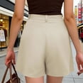 thumbnail image 3 of Shorts for Women Elegant Dressy Shorts for Summer to Smart-Casual Wardrobe with Pockets and Wide-Leg Beige M, 3 of 5