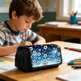 thumbnail image 5 of Under 1$ Pencil Case Soccer Themed Large Capacity Double Zipper Fabric Pen Pouch 8.3x3x3.9in for Teens Desk Supplies by Xuniizn, 5 of 8
