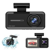 Tgbvmt 3 Channel Dash Cam 1080P   480P, Front, Inside, and Rear Cameras with Super Night Vision, Parking Mode, Motion Detection, Loop Recording, WiFi App Control for Vehicle Safety