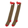 A Pair of Socks Brown Polyester Christmas Christmas Bow Hairball Thigh