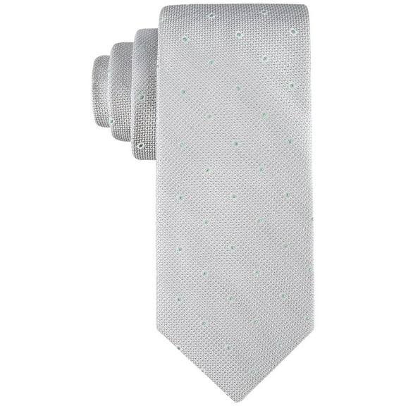 Calvin Klein Men's Textured Micro Dot Neat Tie Light Grey Necktie