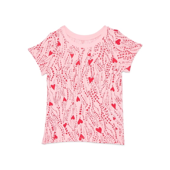 Wonder Nation Toddler Girls Tee with Short Sleeves, Sizes 18M-5T