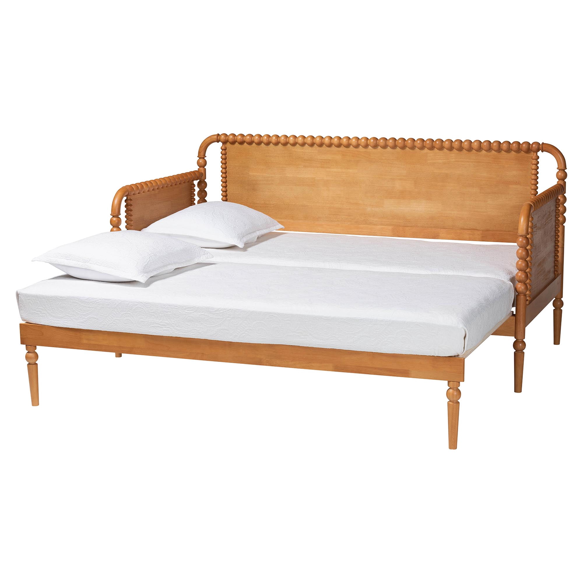 Baxton Studio Lucera Traditional Expandable Daybed, Twin to King, Oak Brown