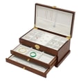 thumbnail image 3 of Rectangular Jewelry Box Case Necklace Ring Watch Storage Cabinet Organizer W/ 2 Drawers, 3 of 12