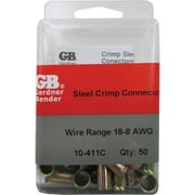 GB 10-411C Crimp Connector, 8 to 14 AWG Wire, Steel Contact, Silver