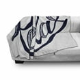 thumbnail image 3 of Saying Soft Flannel Fleece Throw Blanket, Inspirational Lettering Hand-drawn Detailed and Calligraphic Font, Cozy Plush for Indoor and Outdoor Use, 50" x 60", Indigo and White, by Ambesonne, 3 of 6