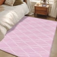 thumbnail image 5 of Pink Stripes Line Washable Area Rugs 4'x6', Country Abstract Art Waves Striped Classic Low Pile Throw Living Room Rug Non-Slip Sturdy Edge Binding Carpet for Indoor Entryway Bedside Kitchen, 5 of 9