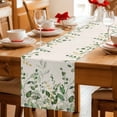 thumbnail image 5 of Table Runner - 70 Inch Long, Sage Green Eucalyptus Kitchen Dining Table Runner Dresser Scarves, Farmhouse Weeping Leaves Linen Farmhouse Decor for Coffee Tables Wedding Party Banquet, 5 of 8