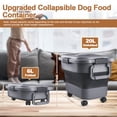 thumbnail image 3 of TIOVERY Dog Food Storage Container, 10-20 lbs Airtight Collapsible Cat & Pet Dry Food Storage bin with Attachable Wheels (Dark Grey), 3 of 9