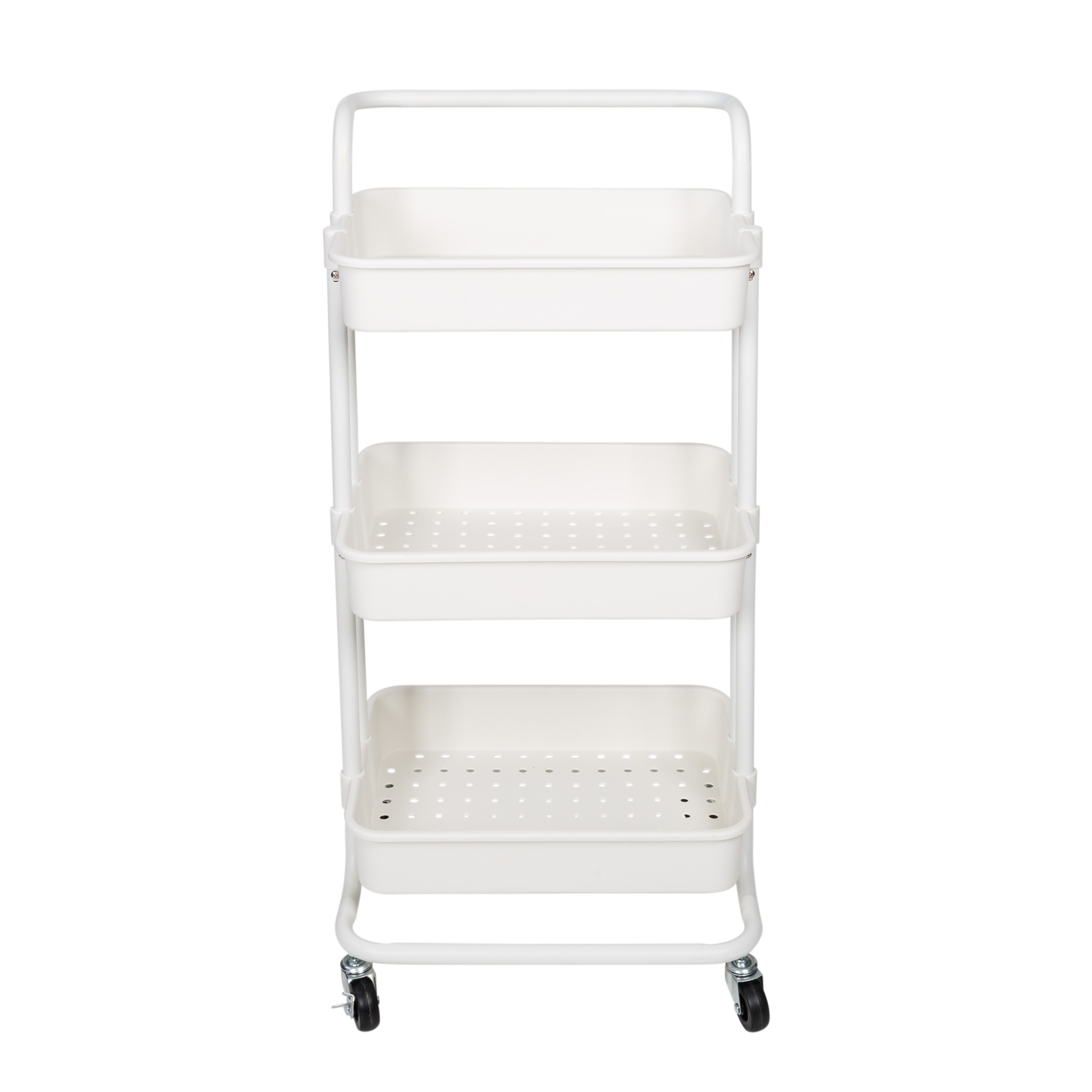 Honey Can Do, 3 Tier Rolling Craft Cart with Handle, White - image 2 of 6