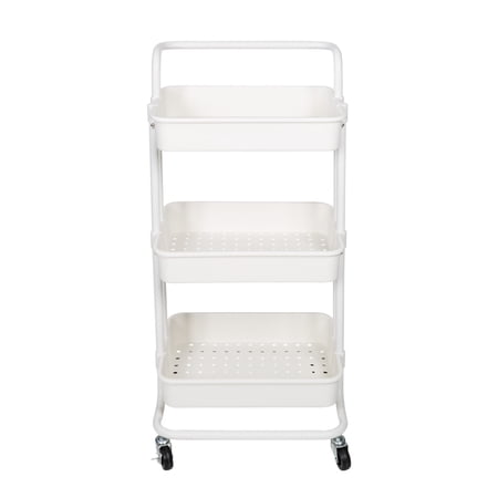 HONEY-CAN-DO 3-TIER ROLLING CRAFT CART WITH HANDLE, WHITE