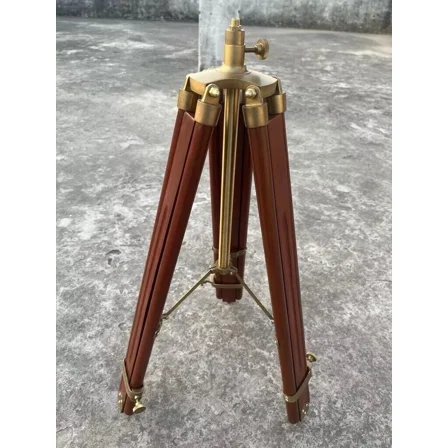 Tripod Nautical Wooden Floor Adjustable Stand Multipurpose Home Decor in Brown