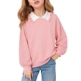 thumbnail image 2 of Staki Girl's Bow Front Shirt Cute Mock Neck Long Flounce Sleeve Blouse Top Girls Dressy White Blouse 2-5Y 6-10Y 11-15Y(Red,3-4 Years), 2 of 5