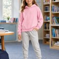 thumbnail image 2 of Likimi Child Toddler Girls Hoodies Solid Color Hooded Sweatshirt For Girls Long Sleeve Loose Fit Casual Soft Pullover Size 10-11 Years, 2 of 4