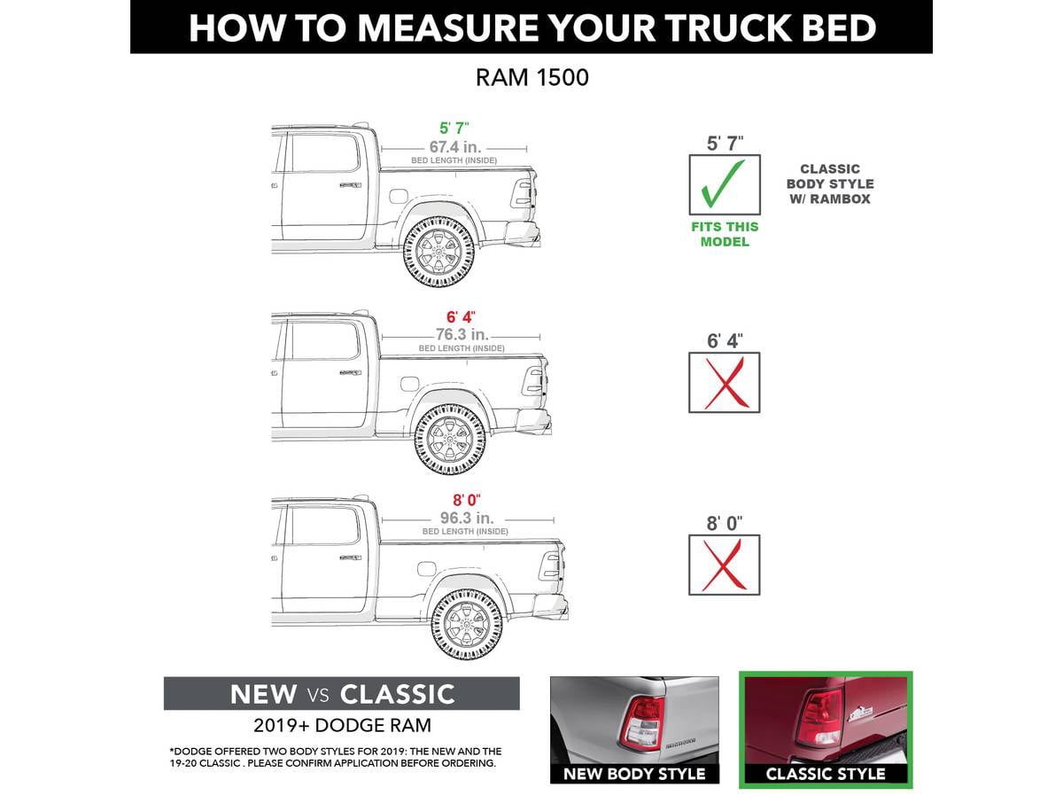 Truxedo by RealTruck Lo Pro Soft Roll Up Truck Bed Tonneau Cover | 544901 | Compatible with 2009 - 2018, 2019 - 2020 Classic Dodge Ram 1500 w/RamBox 5' 7" Bed (67.4")