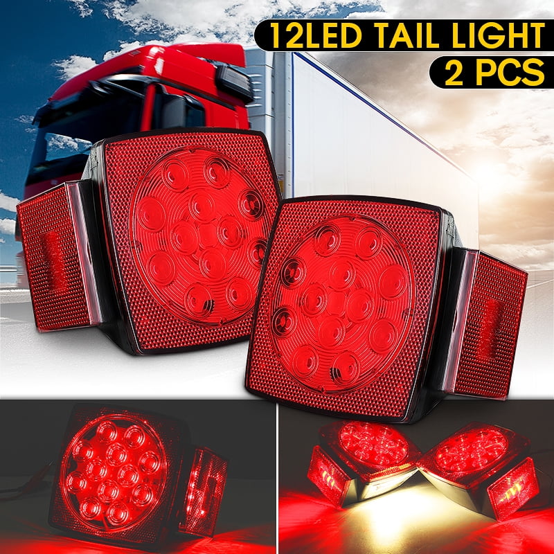 2PCS LED Boat Trailer Lights Kit Submersible Tail Light Running Stop