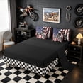 thumbnail image 4 of Meiyoeat Patriotic Dirt Bike Full Size Bedding Sets 7 Pieces for Men, USA Flag Print Full Size Bed in a Bag, Red White Blue,Black Reversible, 4 of 6