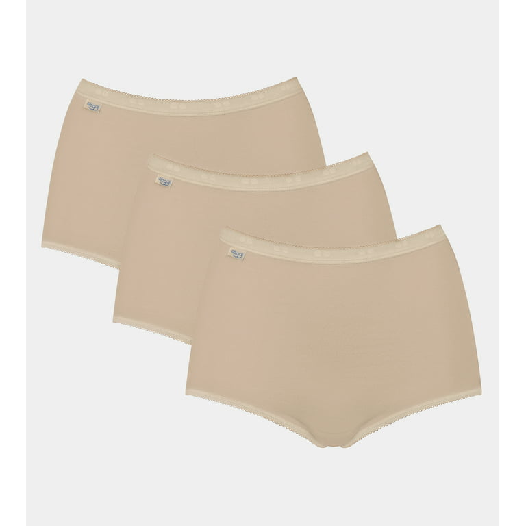 Sloggi Womens Zero Feel High Waisted Seamfree Cotton Underwear or Panties  Basic Maxi Briefs (Skin, XL, 3 Pack)