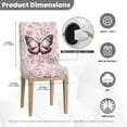 thumbnail image 6 of Xoenoiee Pink Butterfly Flower Print Chair Covers for Dining Room, Stretch Dining Chair Cover, Washable Spandex Kitchen Parsons Chair Slipcovers for Home Party, 1 Set, 6 of 7