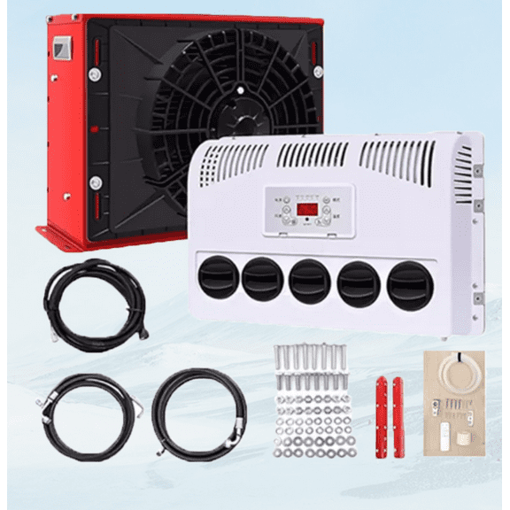 11000 BTU Split Vehicle Air Conditioner, 12V Truck Cab AC RV Air Conditioner for Semi Trucks Bus Caravan RV Cars