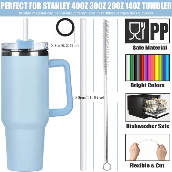 Reusable Drinking Straws, Eco-Friendly Straight & Bent Reusable Straws for Juice, Coffee and Travel Use