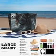 thumbnail image 3 of Yiaed Cloud White Dragon Print Large Capacity Beach Travel Bag - Waterproof Zipper Vacation Tote for Sandproof Storage, and Camping, 3 of 5