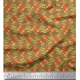 thumbnail image 1 of Soimoi Crepe Silk Fabric Leaves & Floral Artistic Printed Craft Fabric by The Yard 42 Inch Wide, 1 of 5