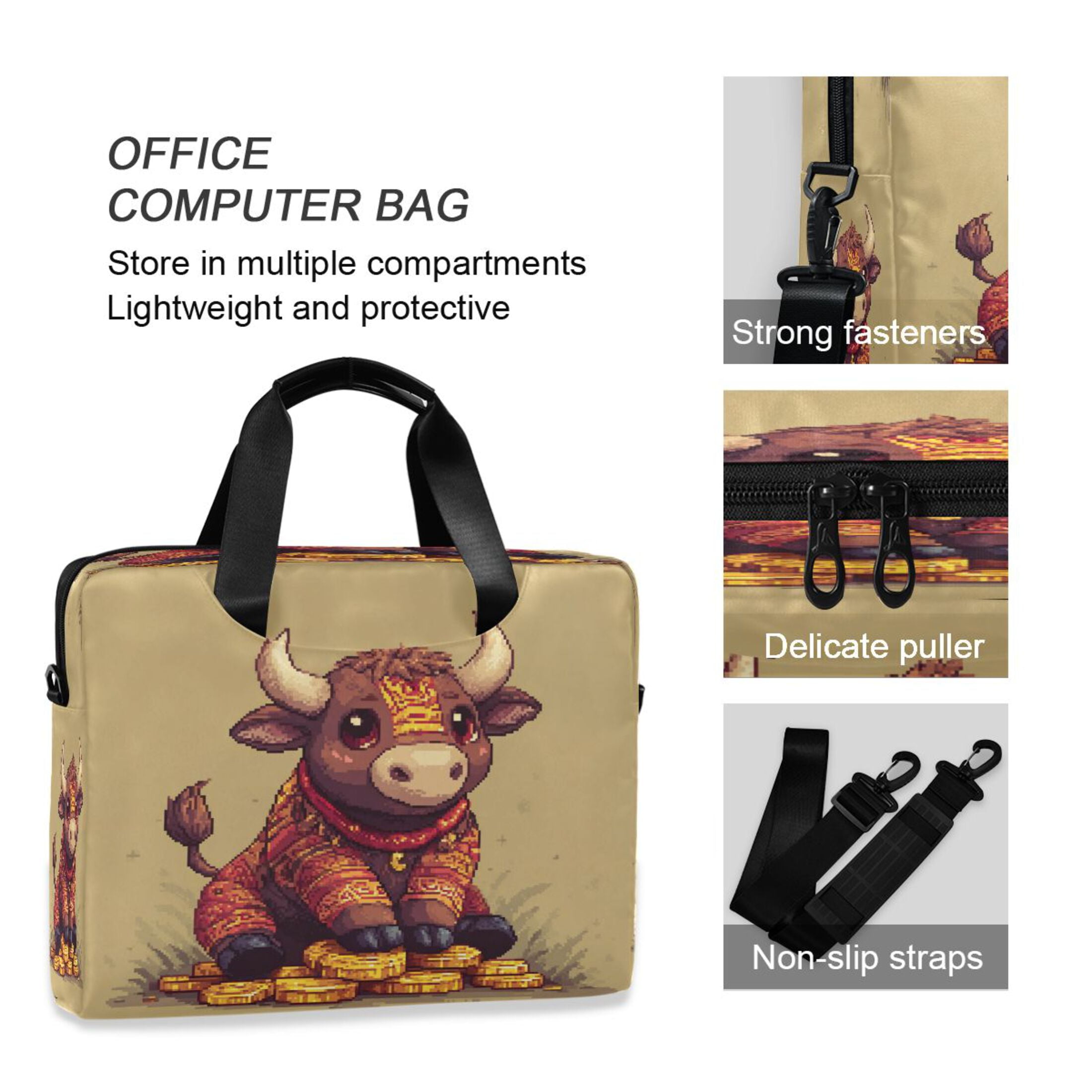 Laptop Bag Laptop Briefcase 15.7 x 3 x 11.8 Inches Laptop Bag Briefcases Laptop Storage Travel Laptop Bag Work Laptop Bag Gray Cow