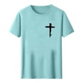 thumbnail image 5 of UVEASISHA Mens Summer T Shirts Christian Cross Print Crew Neck Tees Lightweight Short Sleeve Workout Shirt Comfort Casual Pullover Top Light Blue XXL, 5 of 6