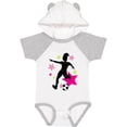 thumbnail image 3 of Inktastic Girl Playing Soccer- Pink and Yellow Stars Girls Baby Bodysuit, 3 of 5