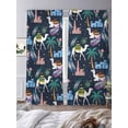 thumbnail image 4 of Tropical Palm Trees Sheer Curtains 84 Inches Long 2 Panels Set, Window Sheer Curtains for Living Room/Bedroom, Desert Camels Houses Aloe Vera Black Light Filtering Rod Pocket Curtain 52''x84''x2, 4 of 8