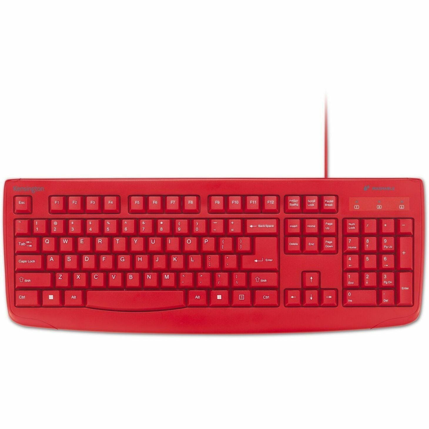 Kensington Pro Fit Wired Washable Keyboard, Red