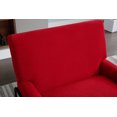thumbnail image 3 of Velvet Accent Chair,Modern Industrial Slant Armchair with Metal Frame,Upholstered Reading Chair Comfort Single Chair with Premium High Density Soft Cushion for Living Room Office Study,Red, 3 of 9