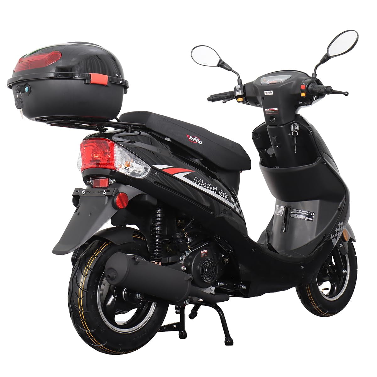X-Pro Brand New 50cc Gas Moped Motorcycle, 10" Aluminum Wheels Electric/Kick Start! Large Headlights