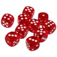 thumbnail image 2 of Paquete de 10 dados D6 Acrílicos de Seis caras Baoblaze color Rojo, 2 of 8