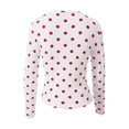 thumbnail image 5 of Norvella Womens Polka Dot T Shirt Crew Neck Long Sleeve Slim Fit Stretch Casual Tee Everyday Fall Layering Top, 5 of 5