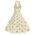 thumbnail image 3 of Women's Summer Causal Dress Polka Dot ​Halter-Neck Sleeveless Dress Dressy Flowy Beach Vacation Long Dress, 3 of 8