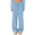 thumbnail image 2 of HKYNLAG Wide Leg Sweatpants Womens Low Rise Baggy Lounge Joggers Drawstring Cotton Sweat Pants with Pockets Light Blue 2XL, 2 of 5