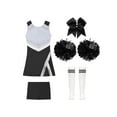 thumbnail image 3 of Oyolan Children Cheerleading Dance Outfit Cheer leader Uniform Team Competition Clothes A White&Black 10, 3 of 5