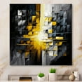 thumbnail image 2 of Designart Abstract Geometric Black And Yellow IV Canvas Wall Art, 2 of 5