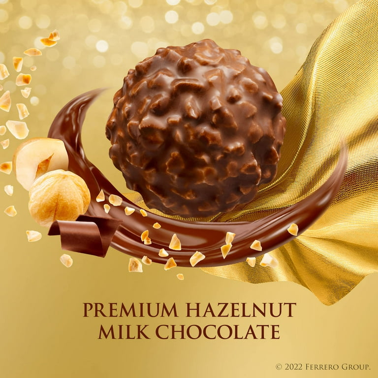 Ferrero Rocher, Milk Chocolate Hazelnut Candy, 1.3 oz, 3-count, 12-pack