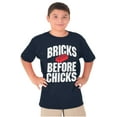 thumbnail image 3 of Funny Bricks Before Chicks Joke Boys Kids T Shirt Tees Tops Teen Brisco Brands XS, 3 of 6