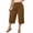 Coffee——Fall Savings, variant on Plus Size Capri Pants for Women Elastic Waist Wide Leg Capris Lettuce Hem Ruched Cropped Trousers Blue L
