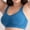 Blue, variant on Womens Bralettes Seamless Bras Women's Large Size Comfortable Body Shaping No Steel Ring Soft Skin Friendly Shiny Silk Bra Padded Bra Comfortable Bras For Women Bras For Women Pink XXL