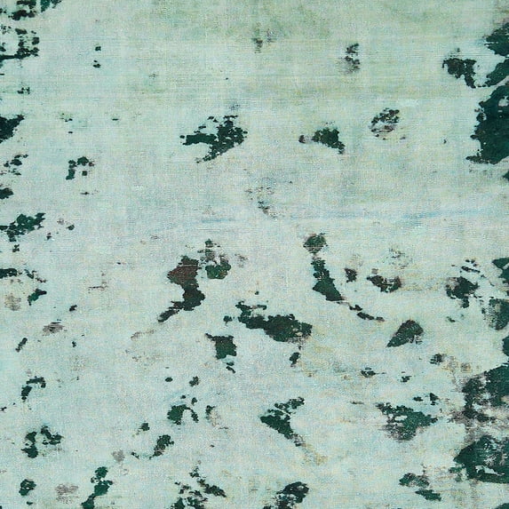Ahgly Company Machine Washable Indoor Square Abstract Magic Mint Green Area Rugs, 8' Square