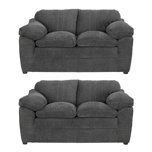 Sala 2-2 TRINITY Aston ( 2 piezas Love Seat ) Gris Carbón Para Sala