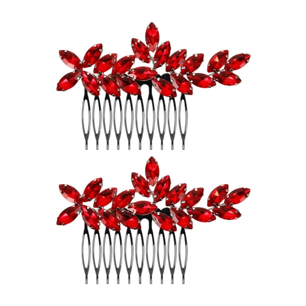 2 peinetas de novia con diamantes de imitación, peinetas laterales para el pelo, tocados de novia, pasadores de flores, pinzas para el pelo con diamantes de imitación, accesorios para el cabello