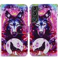 thumbnail image 1 of SaniMore for Samsung Galaxy S23 Case, Anti-Fall Shock Protection Magnetic Wallet Cover for Samsung S23 with Hand Strap [Card Holder & Kickstand] PU Leather Painted Pattern, Wolf, 1 of 7