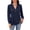#0336-Navy, variant on Summer Tops for Women V Neck Long Sleeve Half Button Curved Hem Waffle Plain Cute Tops for Women Relaxed Fit Weekend Casual Soft Womens Blouses