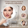 thumbnail image 4 of Espejo de maquillaje Rocollos 9, enchufable, montado en la pared, 1 x 10 LED, 4 of 7